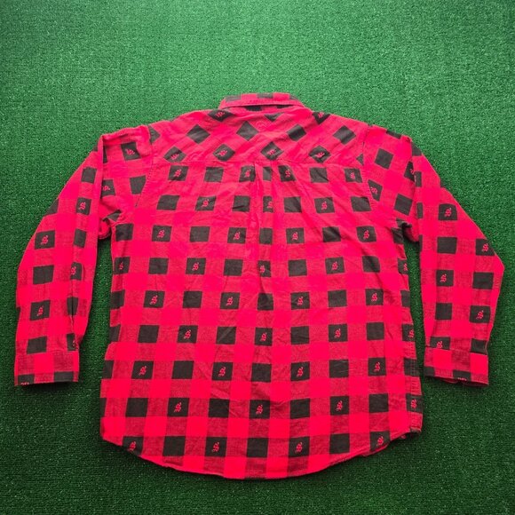 Magellan Shirt Men XL/2XL Red Buffalo Plaid Flannel Button Down Shiner Bock - Picture 10 of 10